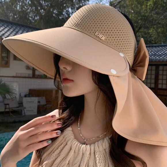 Women's Summer hat Diamond-Encrusted Sun Block hat UV Protection Large Brim Desi - Picture 2 of 6